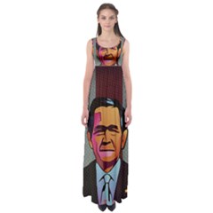 George W Bush Pop Art President Usa Empire Waist Maxi Dress by BangZart