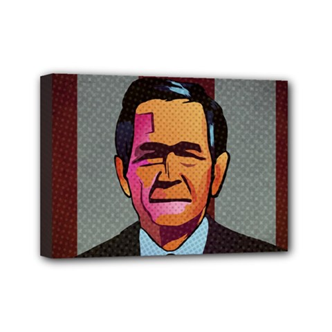 George W Bush Pop Art President Usa Mini Canvas 7  X 5  by BangZart