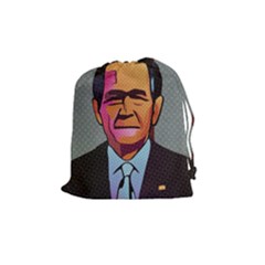 George W Bush Pop Art President Usa Drawstring Pouches (medium)  by BangZart