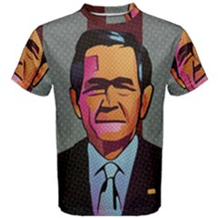 George W Bush Pop Art President Usa Men s Cotton Tee by BangZart