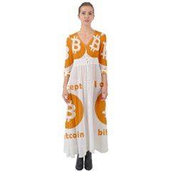 I Accept Bitcoin Button Up Boho Maxi Dress by Valentinaart