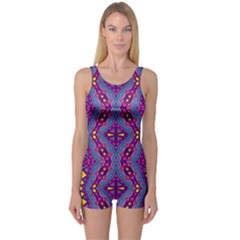 Aztec Purple Pattern One Piece Boyleg Swimsuit by Bigfootshirtshop