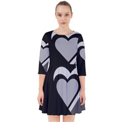 Heart Love Black And White Symbol Smock Dress by Celenk