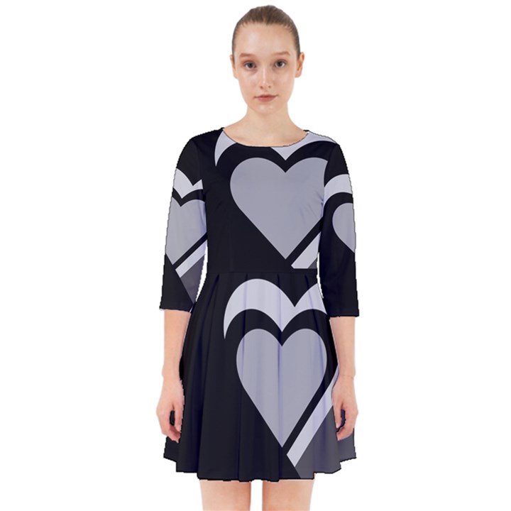 Heart Love Black And White Symbol Smock Dress