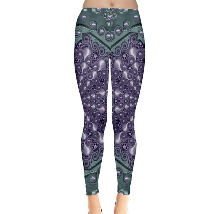 Star And Flower Mandala In Wonderful Colors Leggings 