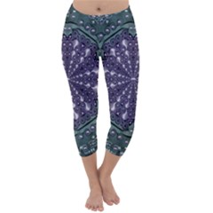 Star And Flower Mandala In Wonderful Colors Capri Winter Leggings  by pepitasart