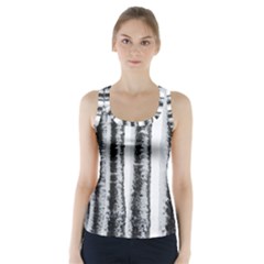 Row Trees Nature Birch Racer Back Sports Top by Celenk