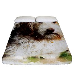 Dog Animal Pet Art Abstract Fitted Sheet (queen Size) by Celenk