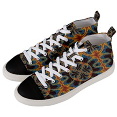 Tapestry Pattern Men s Mid-top Canvas Sneakers by linceazul