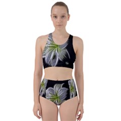 White Lily Flower Nature Beauty Racer Back Bikini Set by Celenk