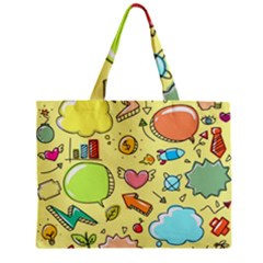 Cute Sketch Child Graphic Funny Zipper Mini Tote Bag by Celenk