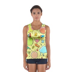 Cute Sketch Child Graphic Funny Sport Tank Top  by Celenk