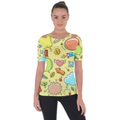 Cute Sketch Child Graphic Funny Short Sleeve Top by Celenk