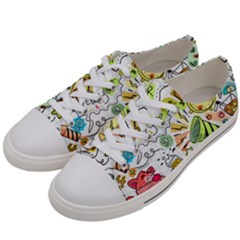 Doodle New Year Party Celebration Men s Low Top Canvas Sneakers by Celenk