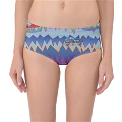 Zig Zag Boats Mid-waist Bikini Bottoms by CosmicEsoteric