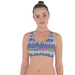 Zig Zag Boats Cross String Back Sports Bra by CosmicEsoteric