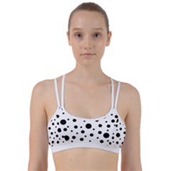 Black On White Polka Dot Pattern Line Them Up Sports Bra by LoolyElzayat