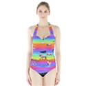 Horses in Rainbow Halter Swimsuit View1