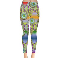 Amoeba Flowers Leggings  by CosmicEsoteric