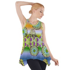 Amoeba Flowers Side Drop Tank Tunic by CosmicEsoteric