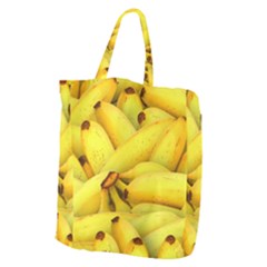 Yellow Banana Fruit Vegetarian Natural Giant Grocery Zipper Tote by Celenk