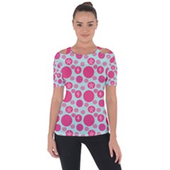 Blue Retro Dots Short Sleeve Top by snowwhitegirl