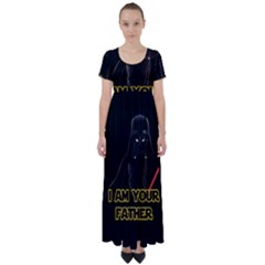 Darth Vader Cat High Waist Short Sleeve Maxi Dress by Valentinaart