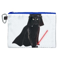 Darth Vader Cat Canvas Cosmetic Bag (xl) by Valentinaart