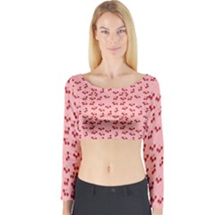 Rose Cherries Long Sleeve Crop Top by snowwhitegirl