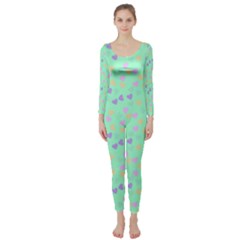 Minty Hearts Long Sleeve Catsuit by snowwhitegirl