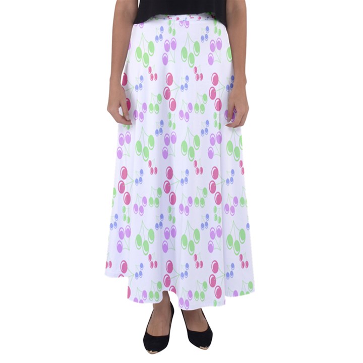 Candy Cherries Flared Maxi Skirt