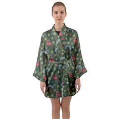 Music Stars Grass Green Long Sleeve Kimono Robe by snowwhitegirl