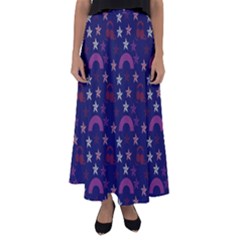 Music Stars Navy Flared Maxi Skirt by snowwhitegirl