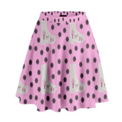 Deer Boots Pink Grey High Waist Skirt by snowwhitegirl