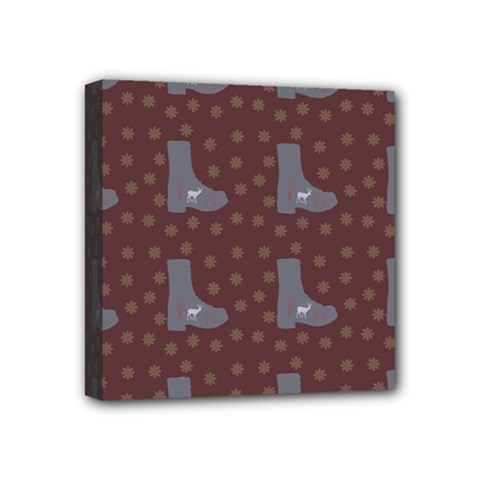 Deer Boots Brown Mini Canvas 4  X 4  by snowwhitegirl