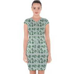 Green Boots Capsleeve Drawstring Dress  by snowwhitegirl