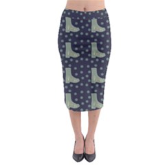 Blue Boots Midi Pencil Skirt by snowwhitegirl