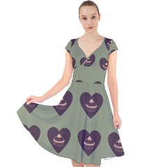 Cupcake Green Cap Sleeve Front Wrap Midi Dress by snowwhitegirl