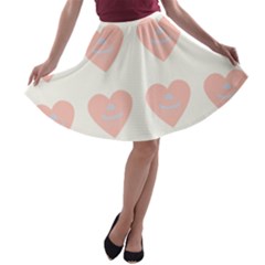 Cupcake White Pink A-line Skater Skirt by snowwhitegirl