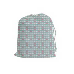 Pink Peach Grey Eggs On Teal Drawstring Pouches (large)  by snowwhitegirl