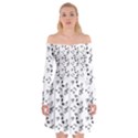 White Music Notes Off Shoulder Skater Dress View1