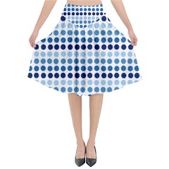 Blue Dots Flared Midi Skirt by snowwhitegirl