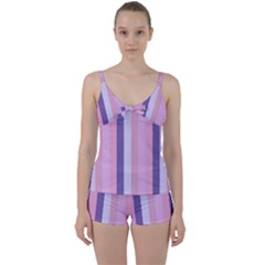 Violet Stars Tie Front Two Piece Tankini by snowwhitegirl