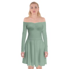 Mossy Green Off Shoulder Skater Dress by snowwhitegirl