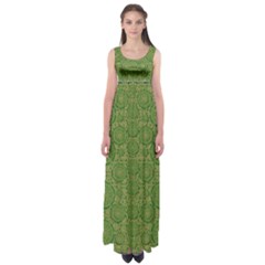 Stars In The Wooden Forest Night In Green Empire Waist Maxi Dress by pepitasart