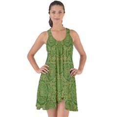 Stars In The Wooden Forest Night In Green Show Some Back Chiffon Dress by pepitasart