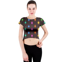 Lanterns Background Lamps Light Crew Neck Crop Top by Nexatart