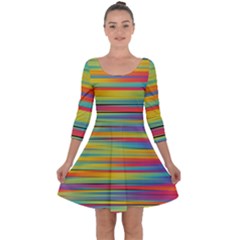 Colorful Background Quarter Sleeve Skater Dress by Nexatart