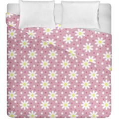 Daisy Dots Pink Duvet Cover Double Side (king Size) by snowwhitegirl