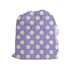 Daisy Dots Violet Drawstring Pouches (extra Large) by snowwhitegirl